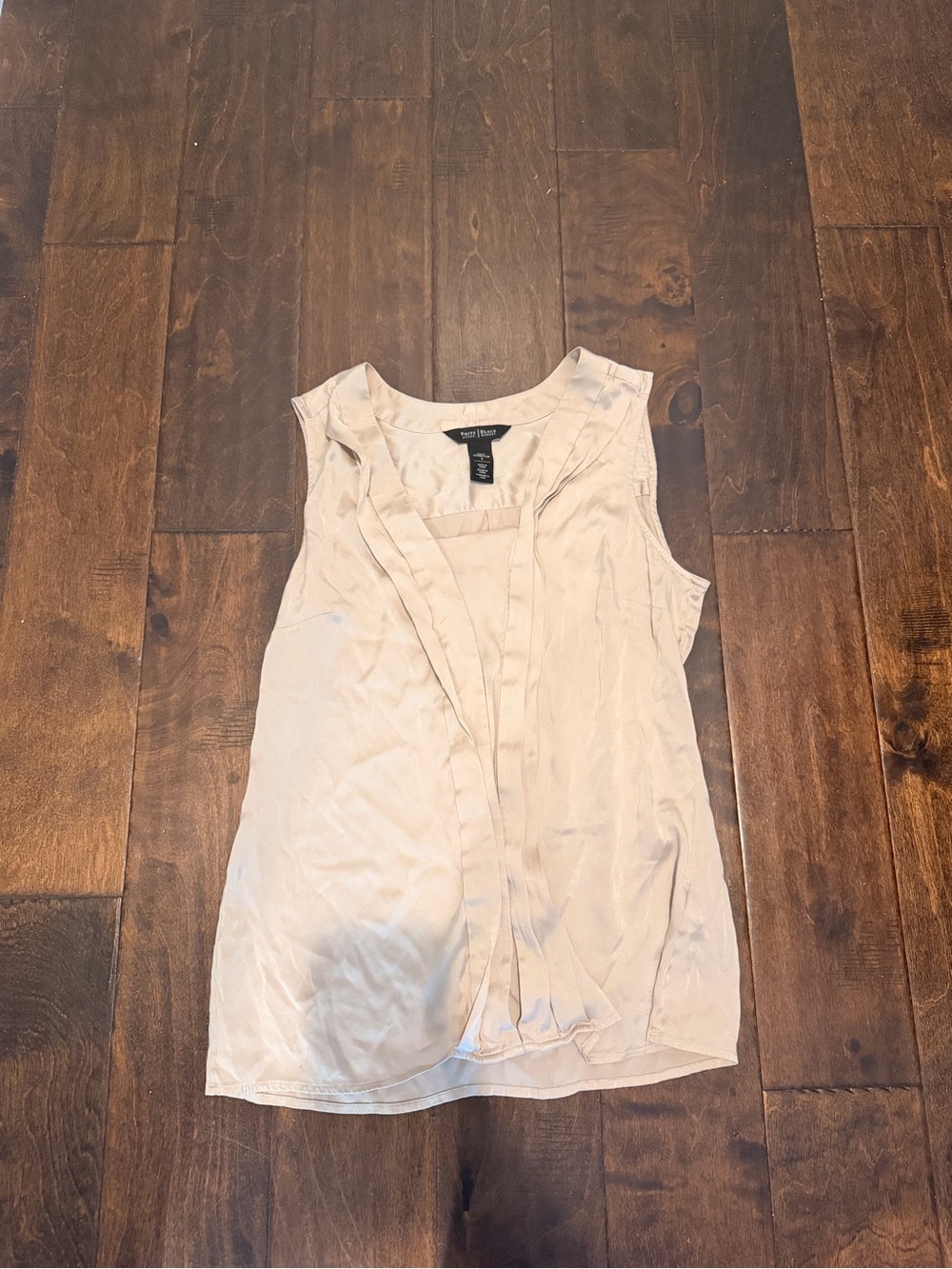 White House Black Market Cream Sleeveless Tie-Front Camisole